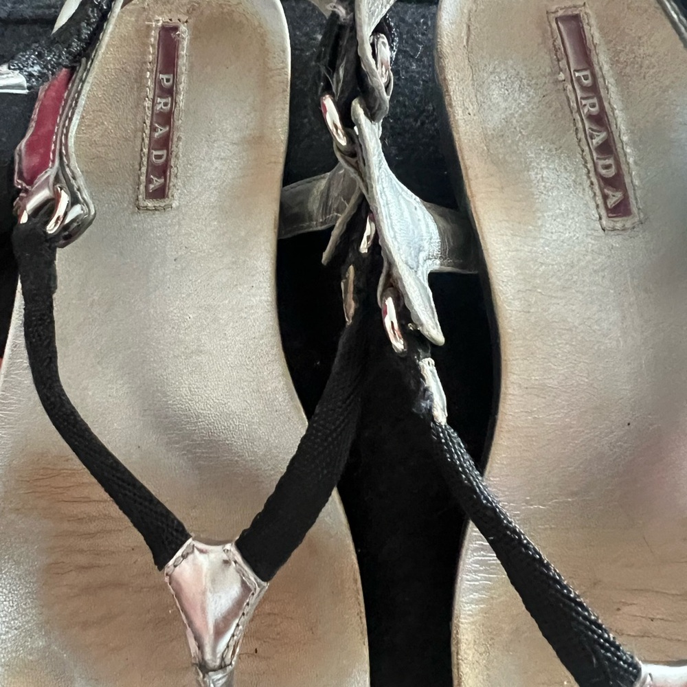 Prada Women's Sandals in Black and Silver